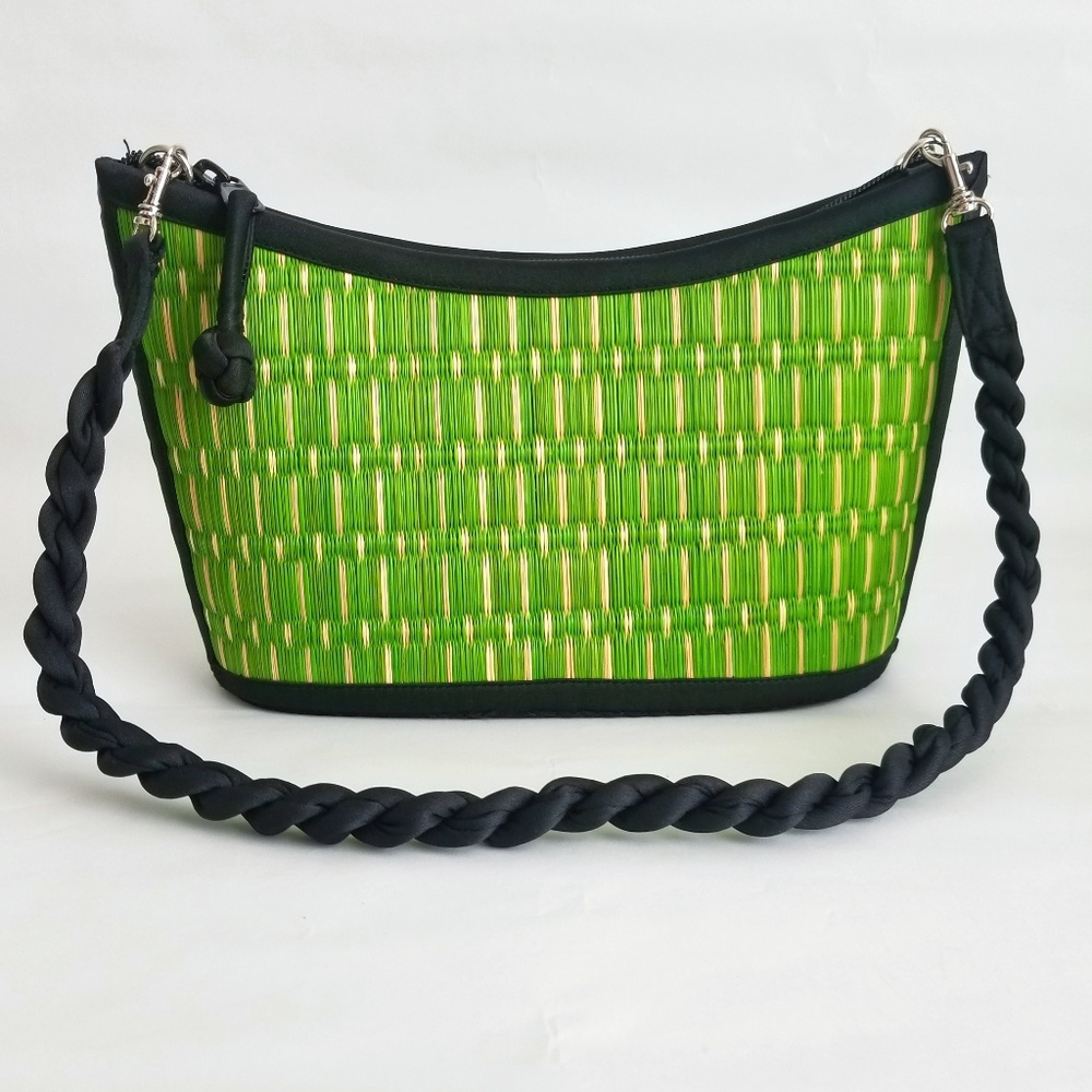 Green and Black Bamboo Bag